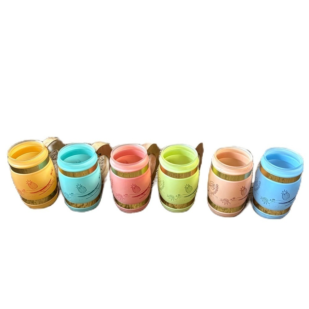 Siesta Ware Mugs Frosted Wood Handles Tiki Bar Mid Century Tropical Set Bundle